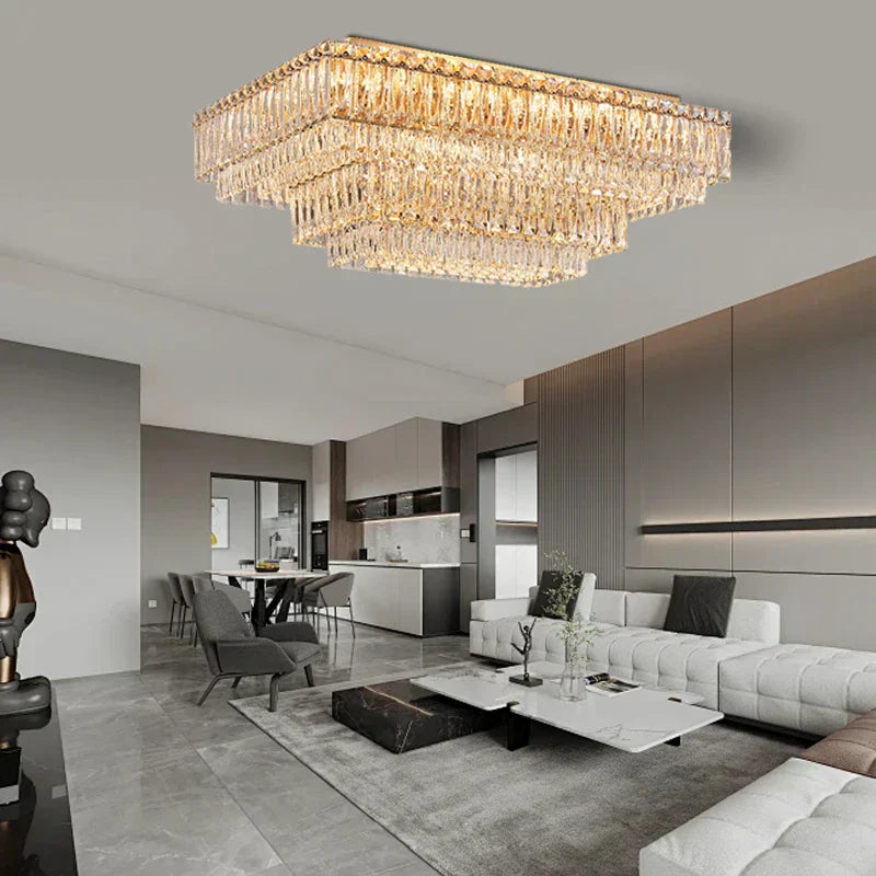 DecorBites™ Crystal Round Ceiling Lamp - Nordic Luxury Home Decor Luxe Chandelier