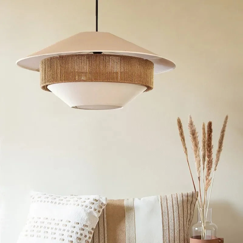 DecorBites™ Japanese Hemp Rope Chandelier for Kitchen, Bedroom, and Hotel - Minimalist Home Decor