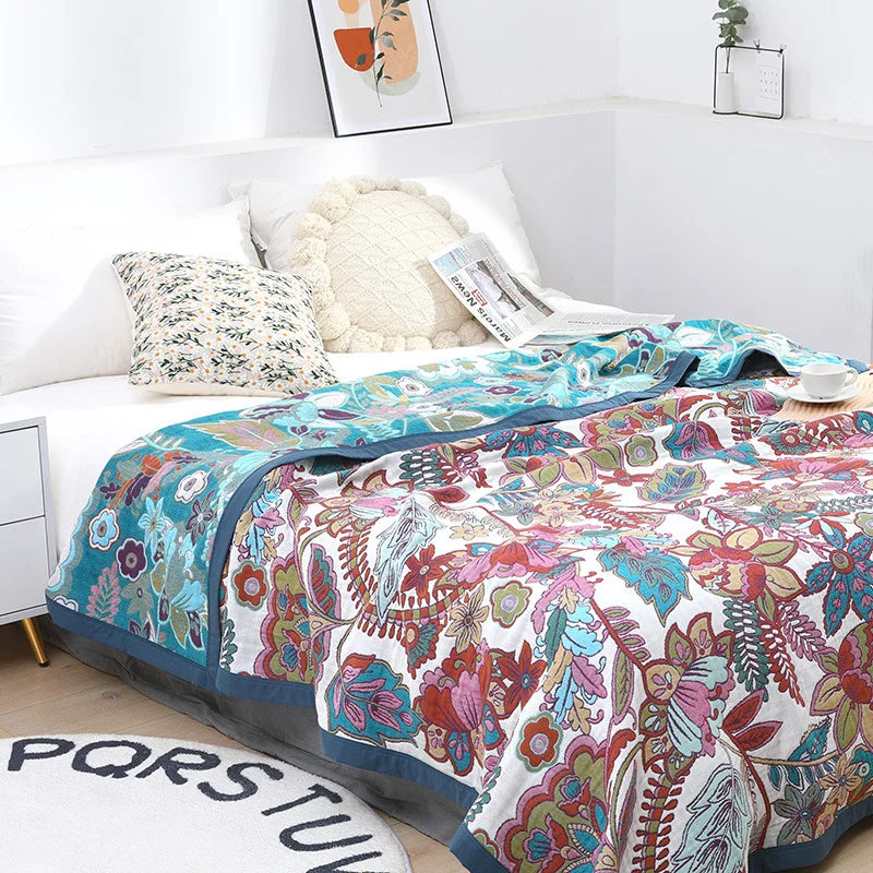 DecorBites™ Japanese Cotton Gauze Summer Blanket - Luxury Soft Quilt and Sofa Towel for Adults
