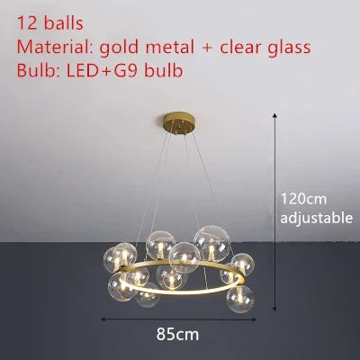 DecorBites™ Branching Bubbles Chandelier in Black and Gold for Modern Dining Room