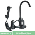 DecorBites™ Black SUS 304 Wall Mounted Gourmet Kitchen Faucet with Extendable Bidet