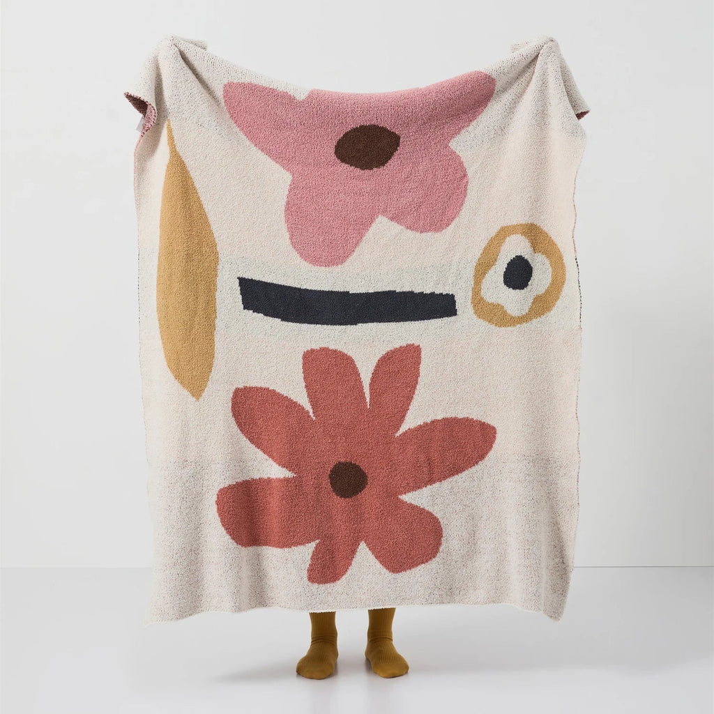 DecorBites™ Bohemian Flower Knitted Throw Blanket