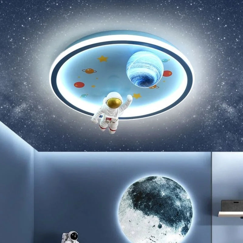 DecorBites™ Blue Space LED Cartoon Chandelier for Kids Room Ceiling Lights disco