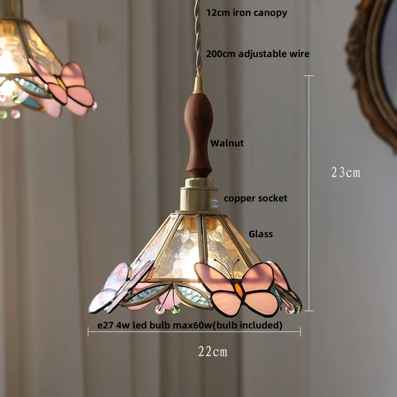 DecorBites™ Copper Knob Switch LED Pendant Lamp, Adjustable Glass Dining Room Lighting