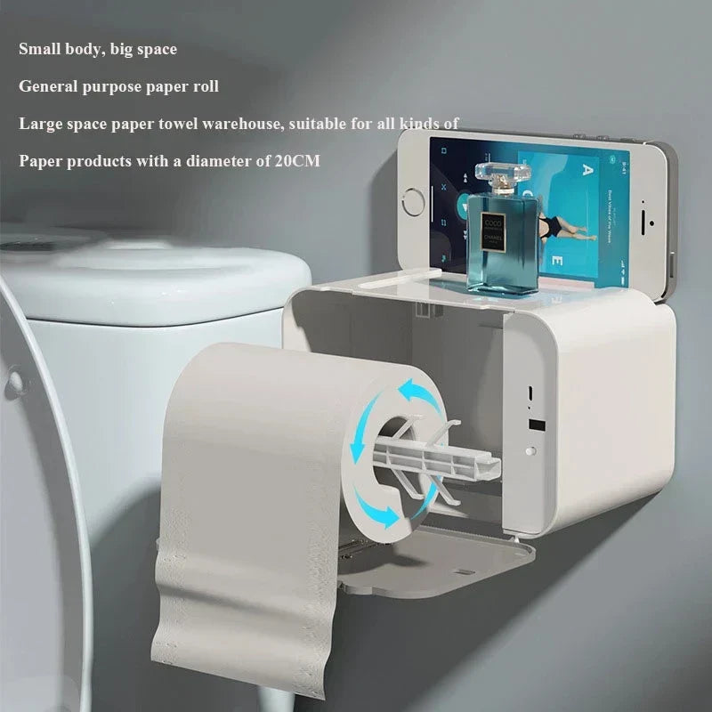 DecorBites™ Induction Toilet Paper Holder Shelf for Bathroom Accessories