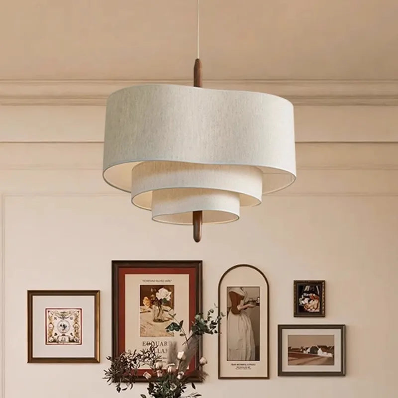 DecorBites™ Japanese Wabi Sabi Fabric Pendant Lamp for Living Room Kitchen Dining Table