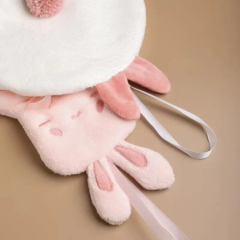 DecorBites™ Cartoon Rabbit Hand Towel - Thick Coral Velvet Absorbent for Bathroom Kitchen