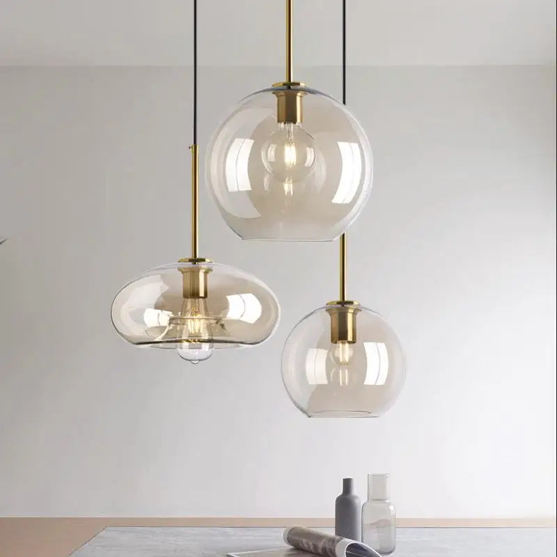 DecorBites™ Glass Chandelier: Nordic Minimalist, Net Red Design for Restaurant, Bar, Cafe, Clothing Store.