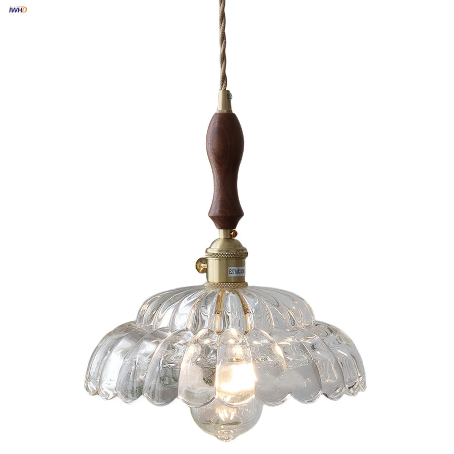 DecorBites™ Glass Flower LED Pendant Light, Adjustable Knob Switch, Modern Design