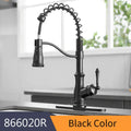 DecorBites™ Black Spring Spout Kitchen Faucet Single Lever Pull Out Mixer Tap