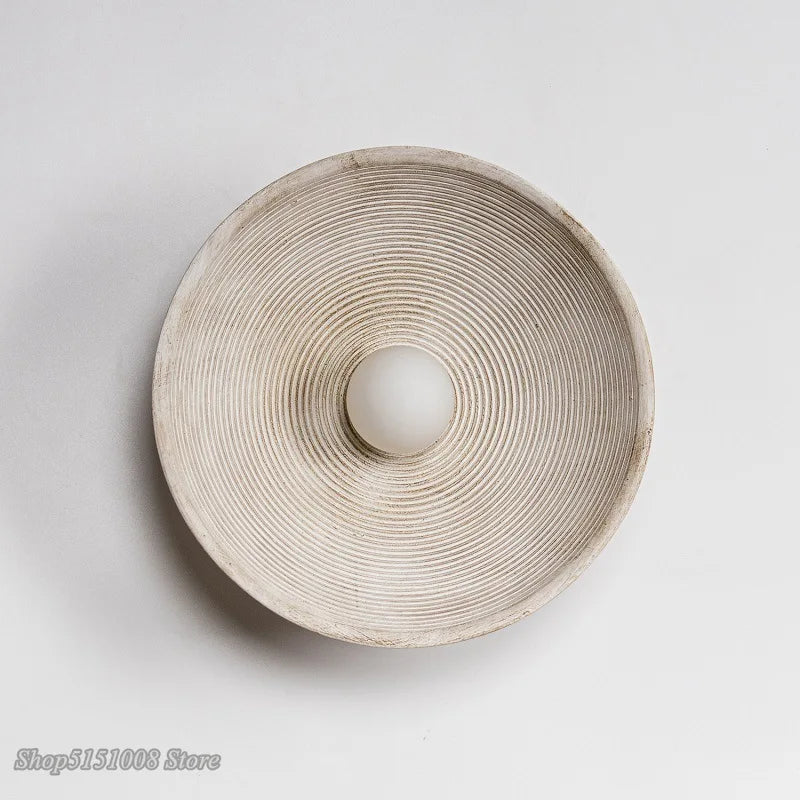 DecorBites™ Japanese Style Circle Wall Lamp for Bedroom, Living Room, Dining Room, Aisle Décor