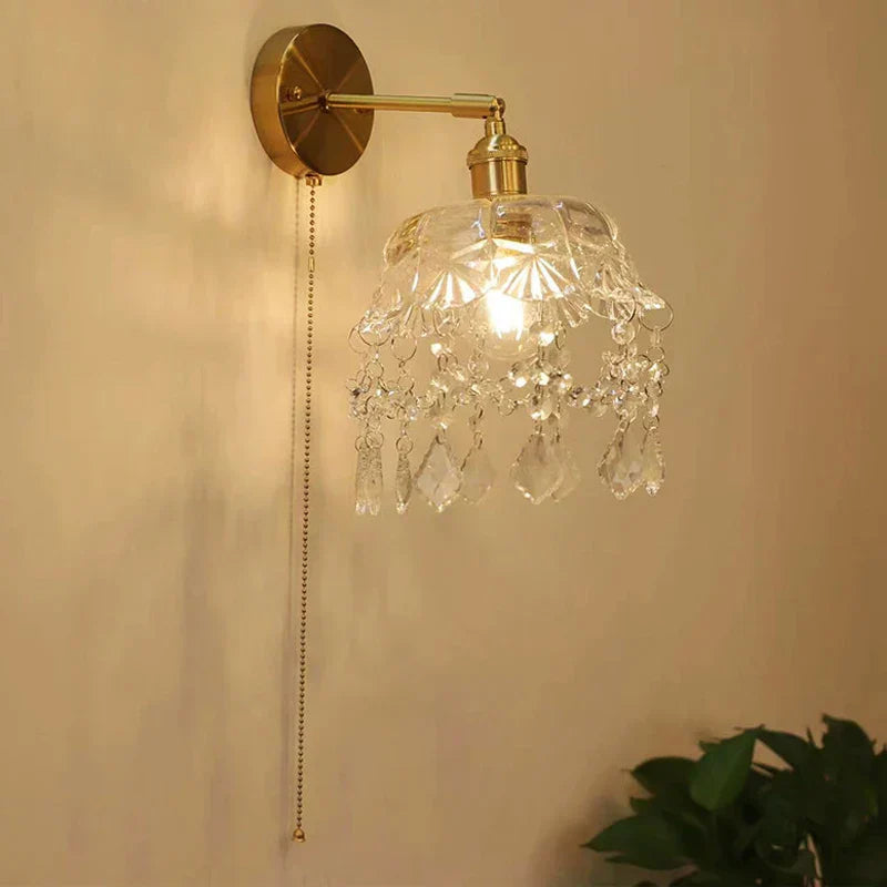 DecorBites™ Art Deco LED Wall Lamp with Pull Switch, Nordic Design, Glass Interior Wall Light