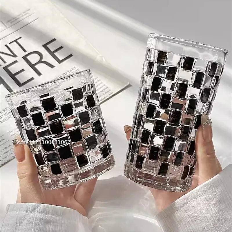 DecorBites™ Black Rattan Frame Glass Cups Set - High-Value Drinkware Gift