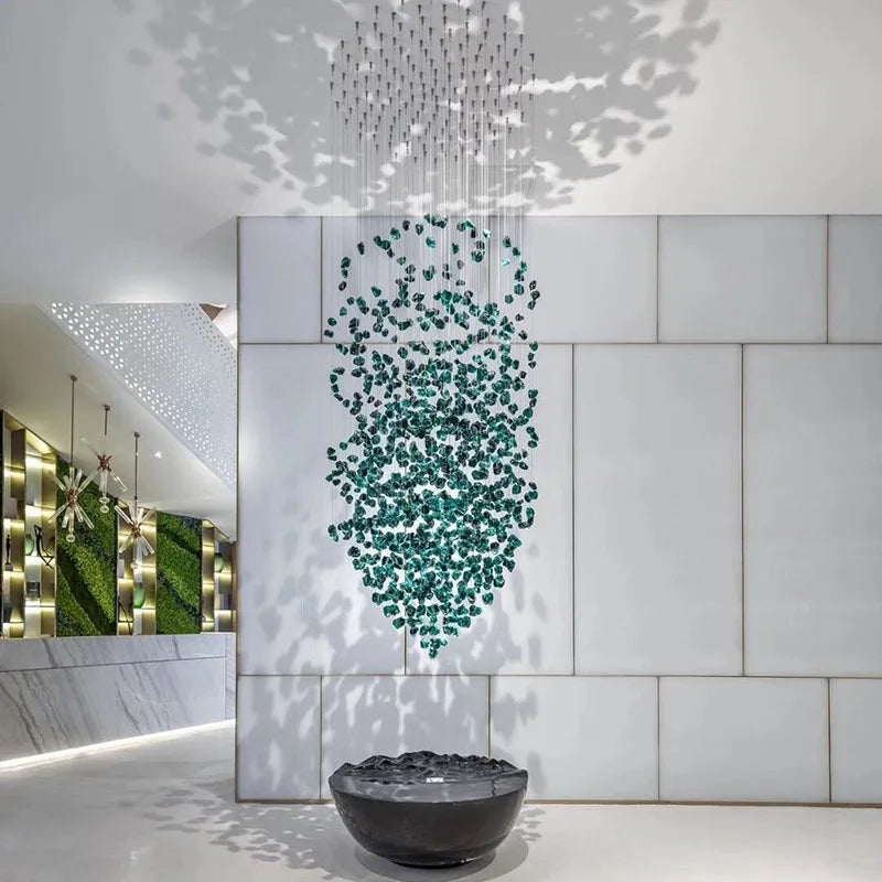 DecorBites™ Luxe Crystal Chandelier: Modern Staircase & Lobby LED Lighting with Long Hallway Design