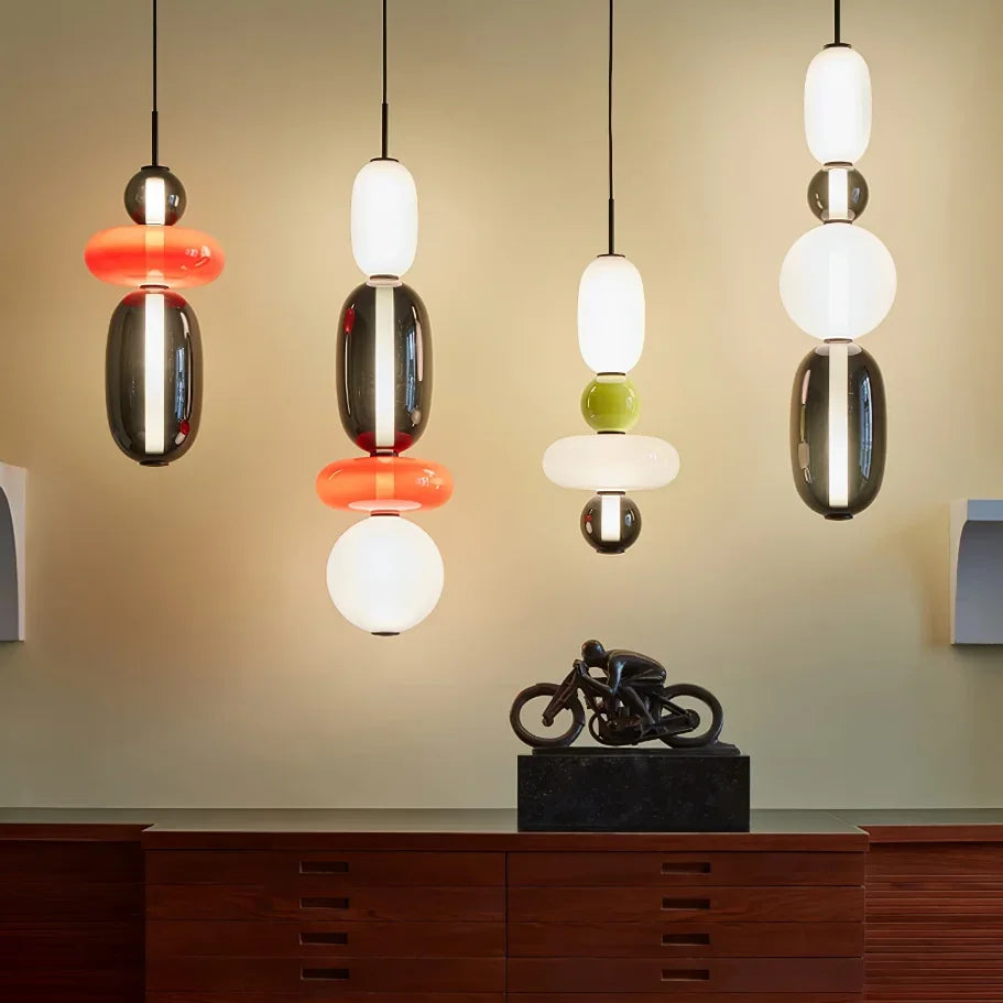 DecorBites™ Candy Glass Ceiling Hanging Chandelier for Loft Living Room