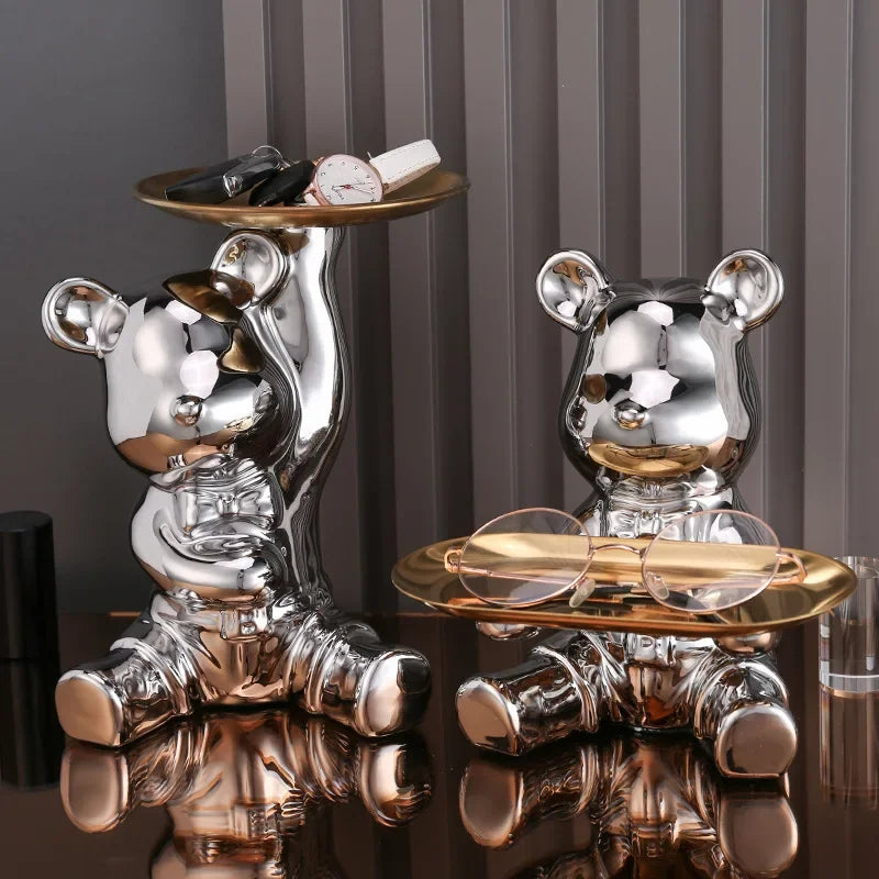 DecorBites™ Bear Ornaments Key Trays Cosmetic Boxes Cartoon Figurines Desktop Decorations