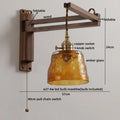 DecorBites™ Ceramic Walnut Wall Sconce with Knob Switch for Bedroom Living Room