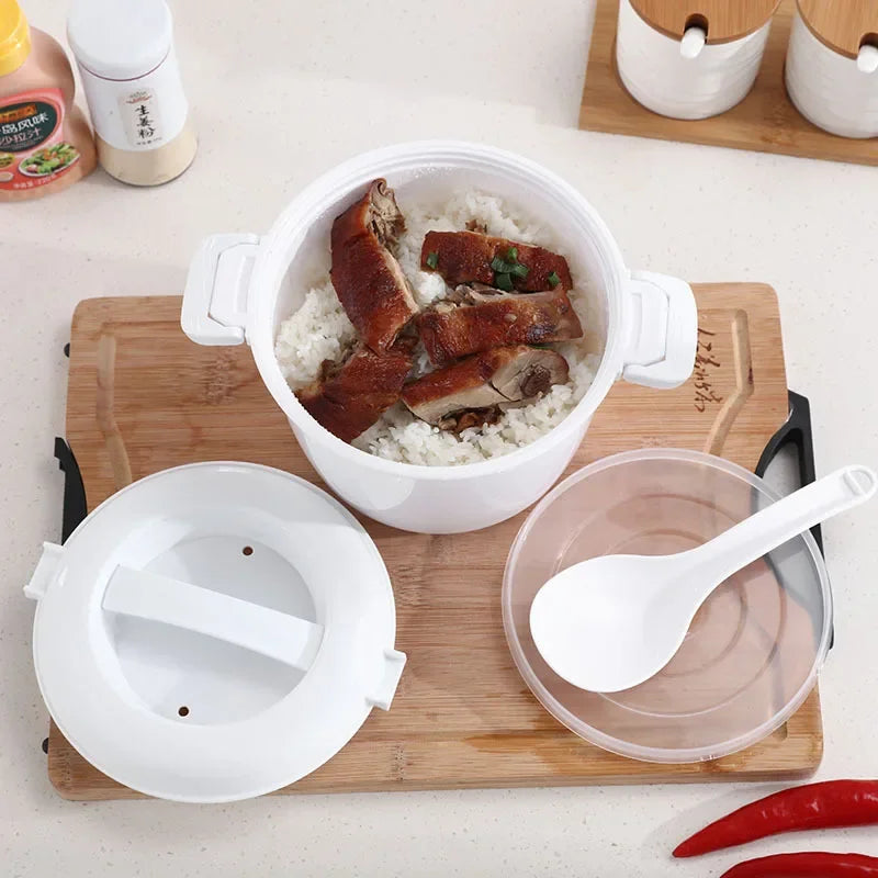 DecorBites™ 6-in-1 Cooking Pot for Microwave Steaming, Rice, Pasta, Soup, and Vegetables