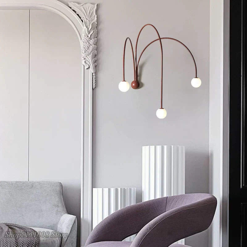 DecorBites™ Branch Glass Iron Wall Lamps: Modern Living Room Bedroom Lighting Sconce