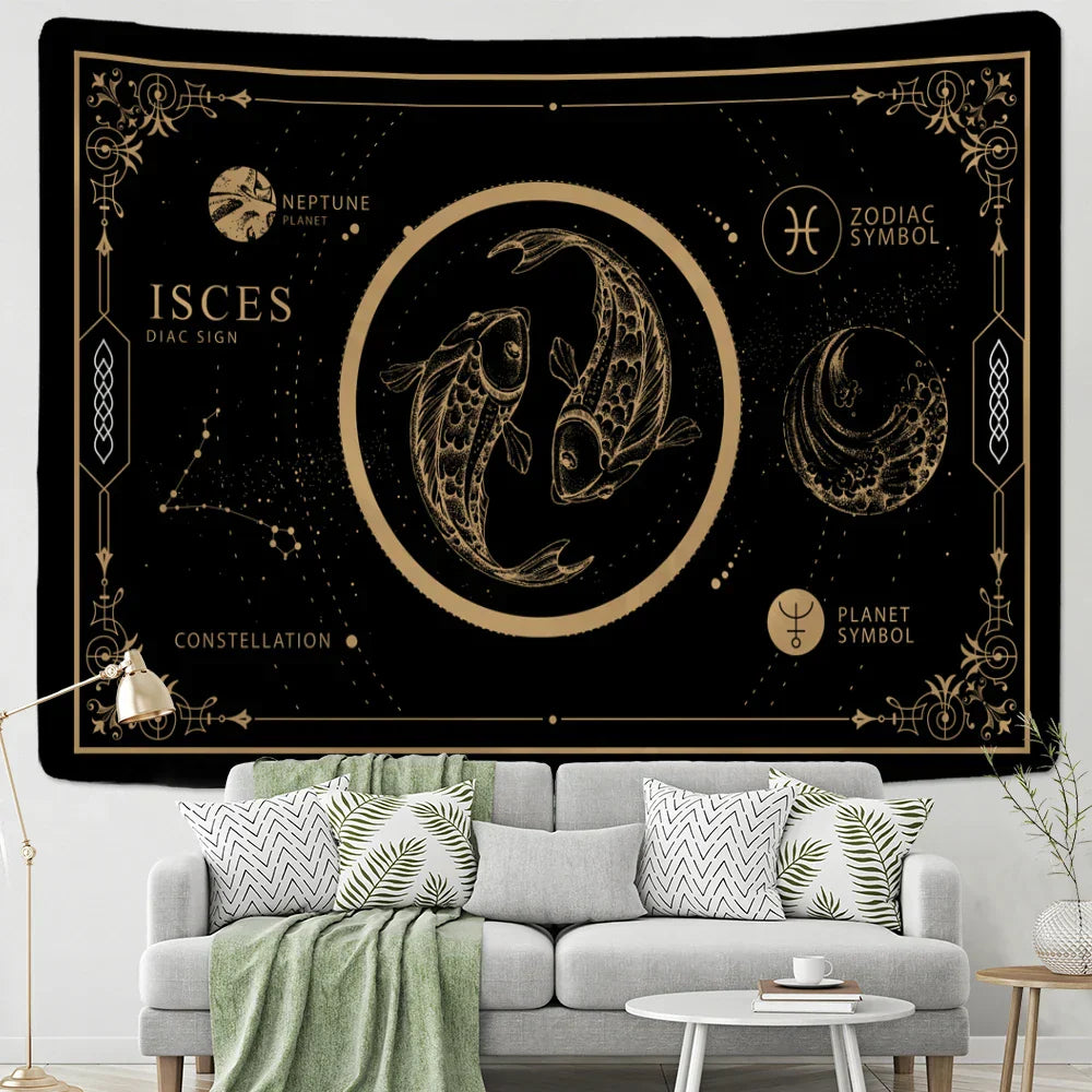 DecorBites™ Constellation Tarot Tapestry Wall Hanging for Home Décor vibes and Witchy Aesthetics