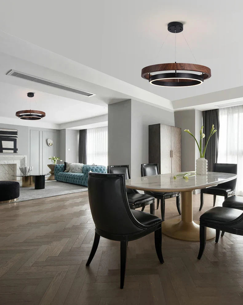 DecorBites™ Double Circular LED Chandelier for Dining, Bedroom, Living Room - Modern Nordic Style