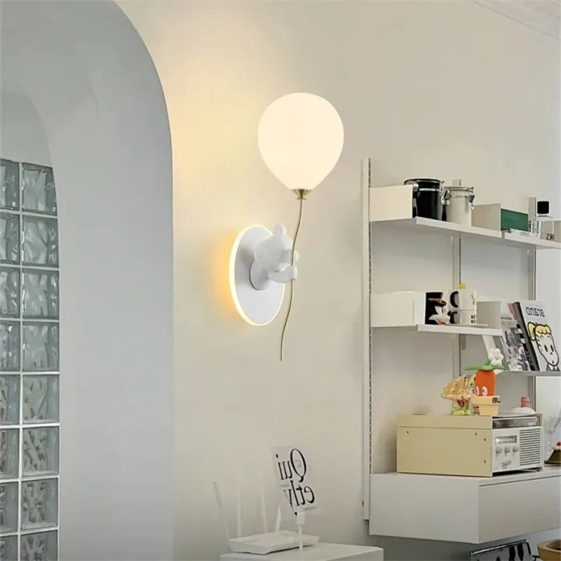 DecorBites™ Bear Balloon Wall Light: Kawaii Cartoon Lamp for Children's Room & Bedroom