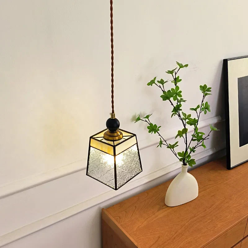 DecorBites™ Clear Glass LED Pendant Light Bar Dining Room Decor Hang Lamp Luminaire