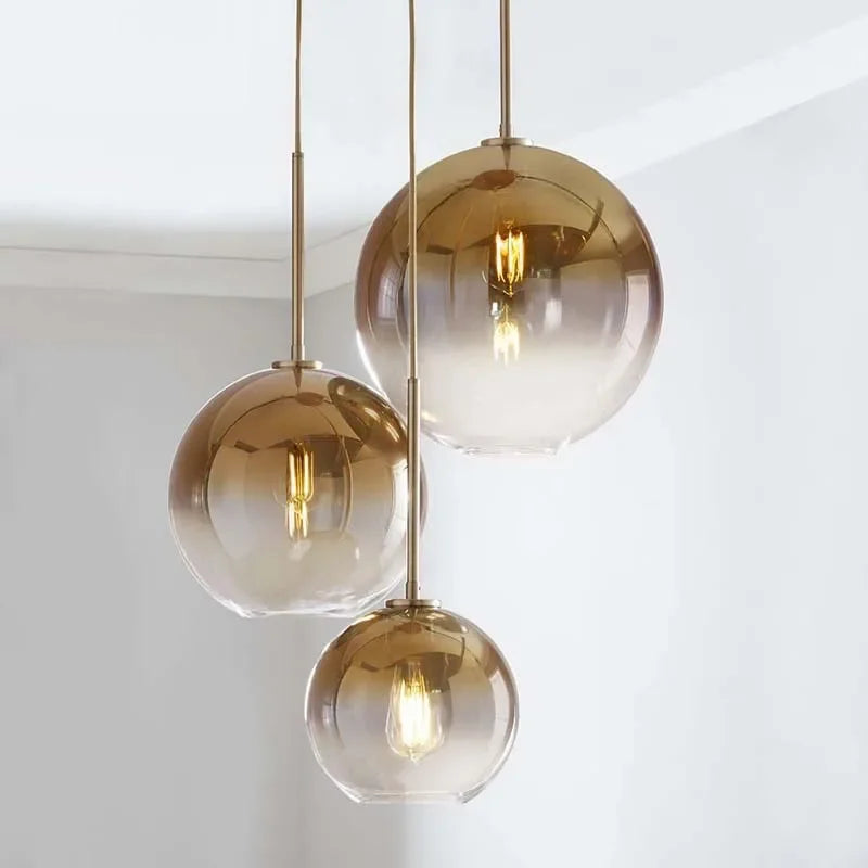 DecorBites™ Glass Ball Pendant Light for Living and Dining Spaces