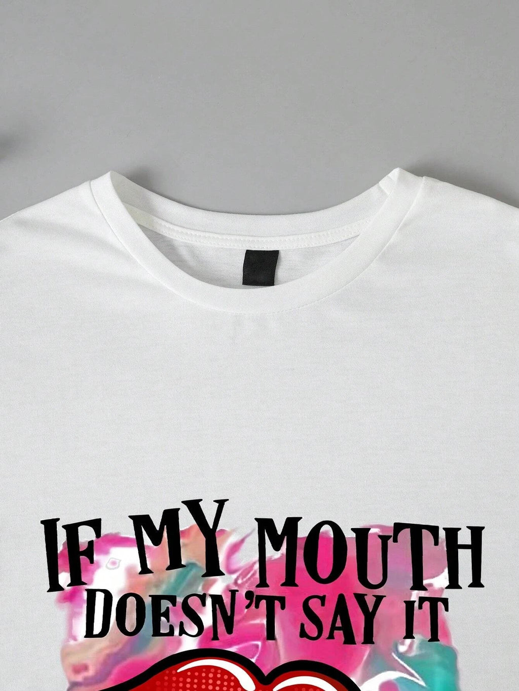 My Mouth Doesn'T Say It Printing Women T Shirts Two Piece Set Fashion Novel Short Sets New Summer Breathable Shirt Shorts Female
