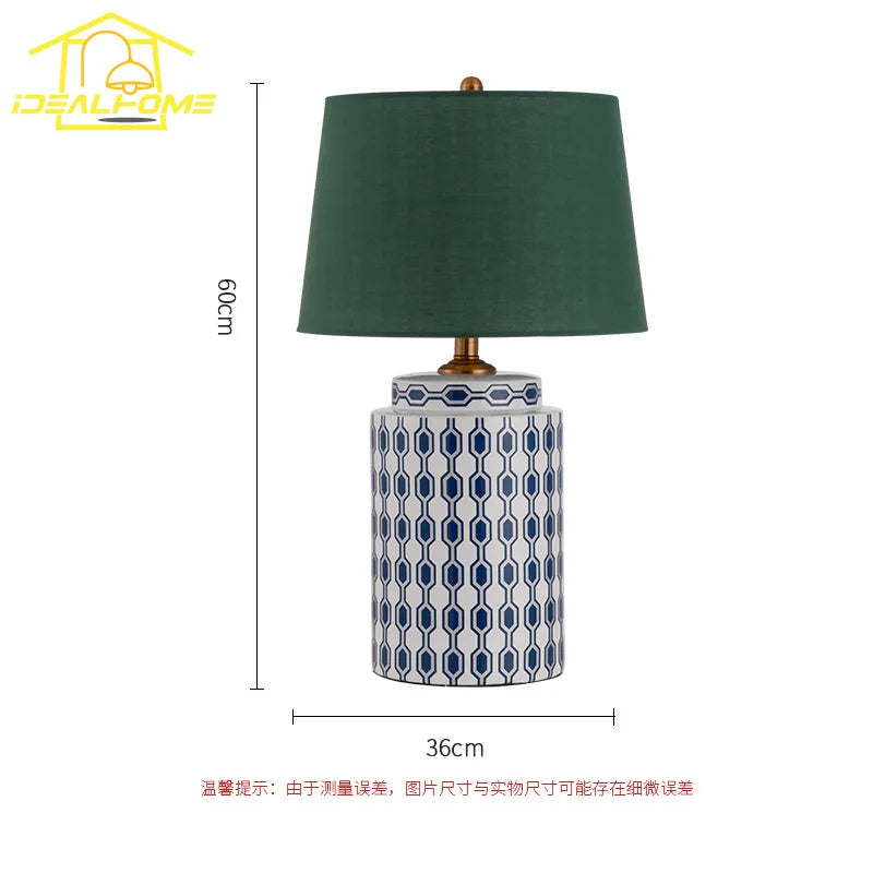 DecorBites™ Blue/Orange Ceramic Table Lamp LED E27 Modern Minimalist Desk Light