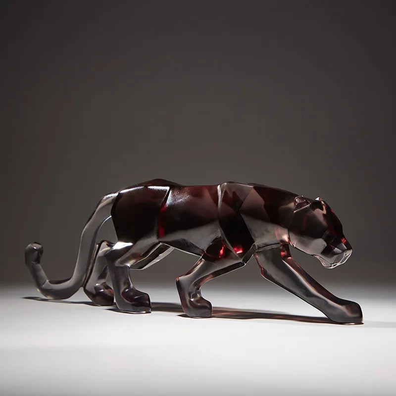 DecorBites™ Leopard Cheetah Resin Animal Sculptures for Home Decor