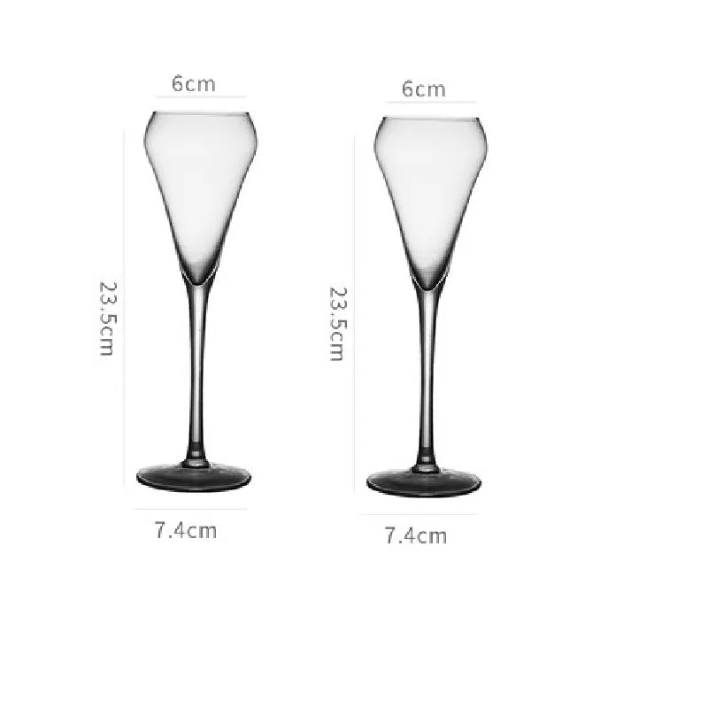 DecorBites™ Crystal Champagne Flutes Set - Elegant Hand Blown Glassware for Celebrations