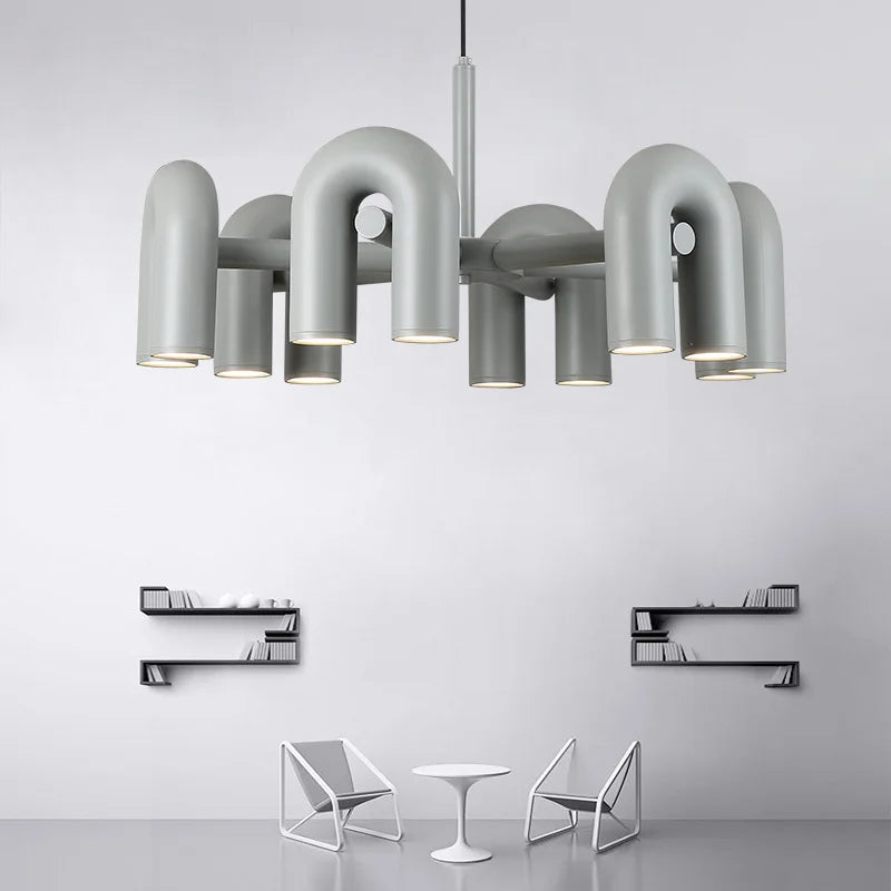 DecorBites™ LED Macaron Pendant Chandelier - Modern U Shape Hanging Lamp