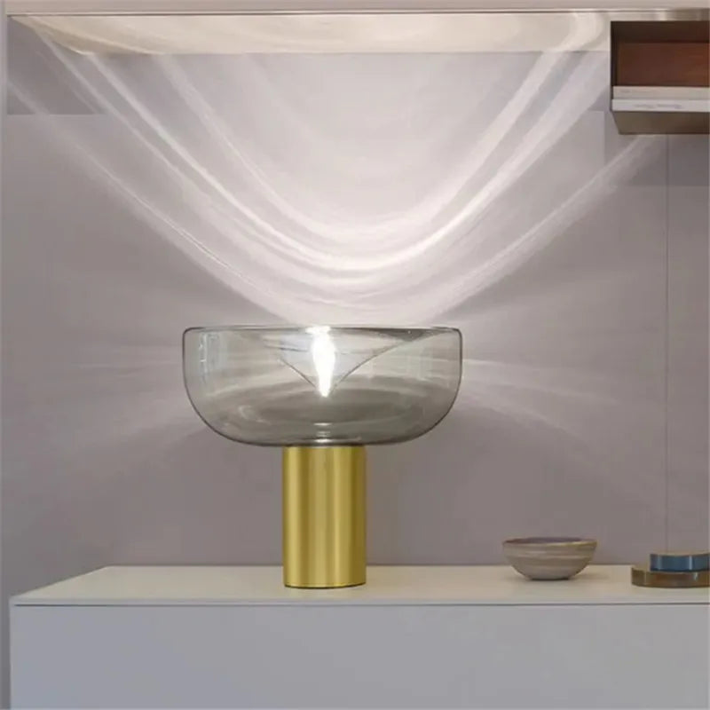 DecorBites™ Aella Glass Table Lamp - Luxury Art Clear Lamp for Office Bedroom Home Décor