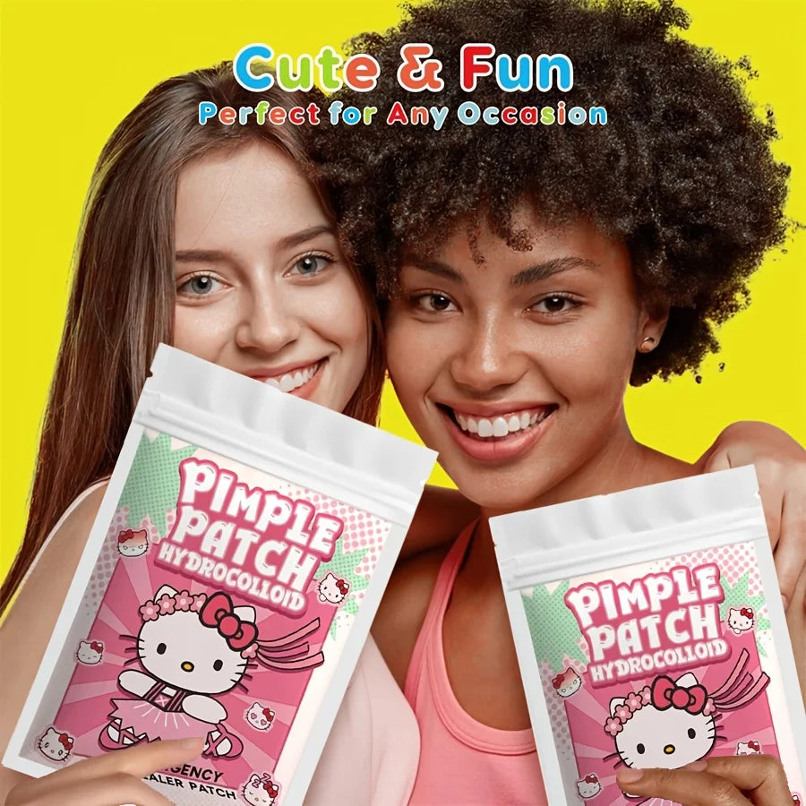 45/135PCS Sanrio Hello Kitty Cartoon Pimples Defect Patch - Invisible Hydrocolloid Acne Patch, Facial Decoration Patch,