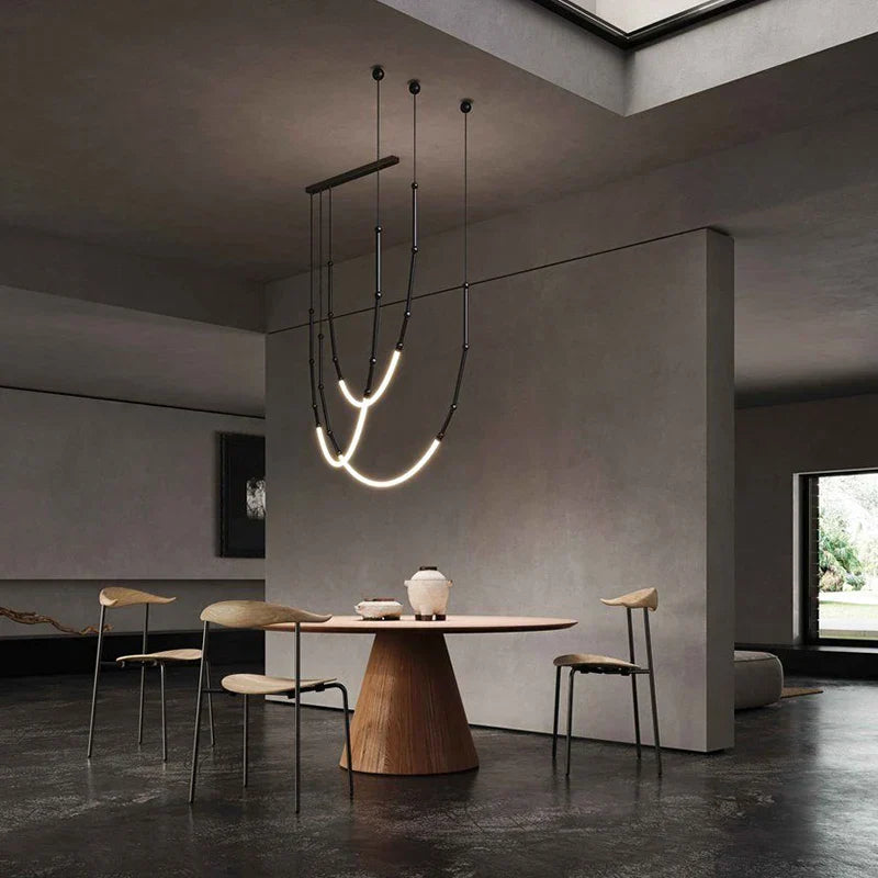 DecorBites™ Linear Creative Chandelier: Nordic LTalian Designer, Modern Lighting for Living Room, Lobby, Bedroom, Restaurant