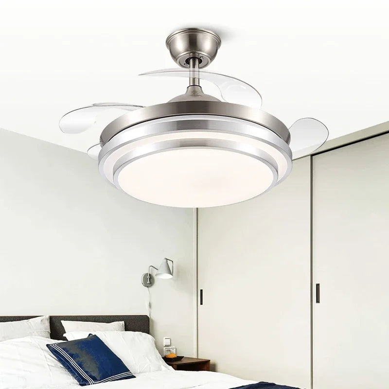 DecorBites™ 42" Retractable LED Ceiling Fan, Remote Control, Modern Design