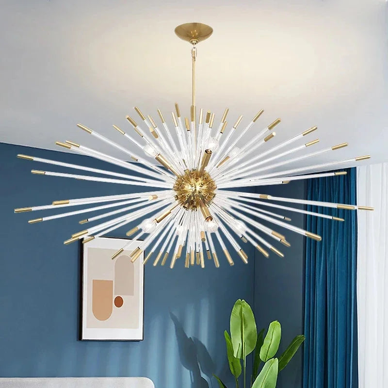 DecorBites™ Dandelion Golden Ball Chandelier - Nordic Postmodern Bedroom Dining Room Decor