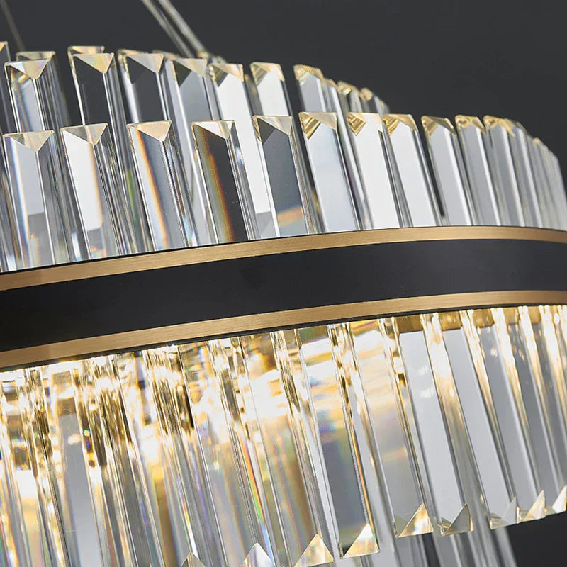 DecorBites™ Black LED Crystal Chandelier for Dining Room Luxury Design