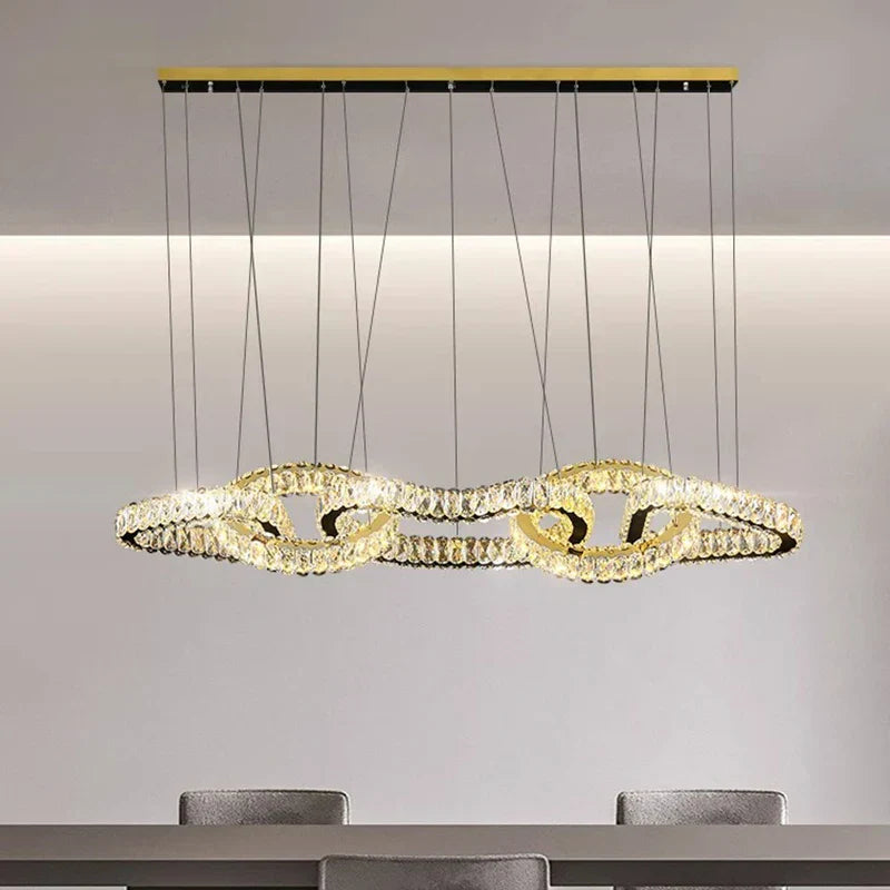 DecorBites™ Crystal Chandelier Pendant Light for Living Room Dining Room Ceiling Light