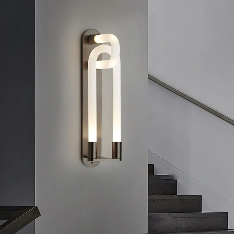 DecorBites™ LED Tube Wall Sconce Gold Black White Metal Acrylic Light Fixture