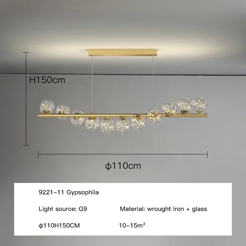 DecorBites™ Glass Balls LED Ceiling Chandeliers G9 Pendant Lights for Home Decor