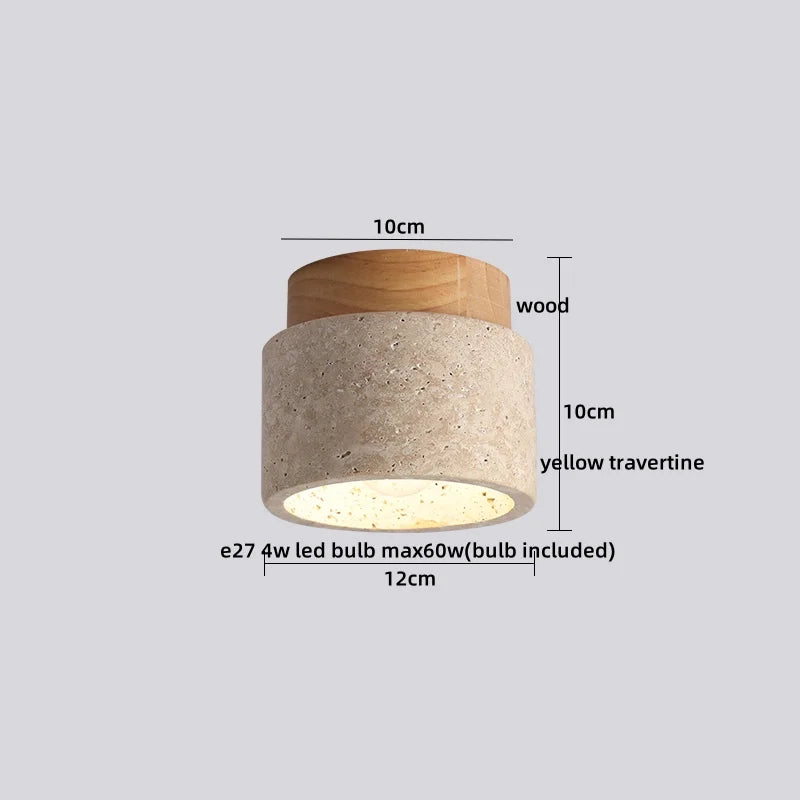 DecorBites™ Acryl Travertine LED Ceiling Lights - Modern Natural Stone Ceiling Lamp