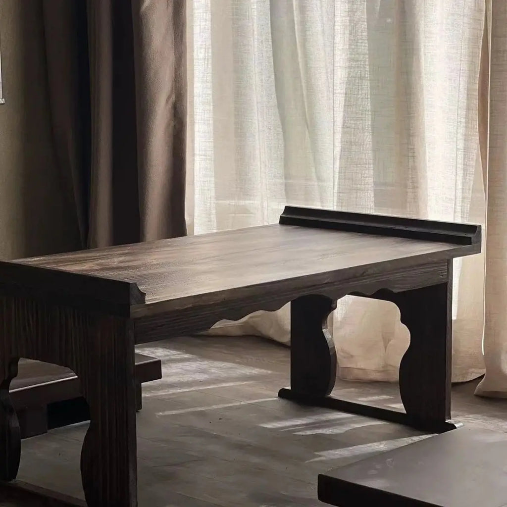 DecorBites™ Antique Chinese Style Solid Wood Foldable Table for Hanfu Shoots & Tea Cooking