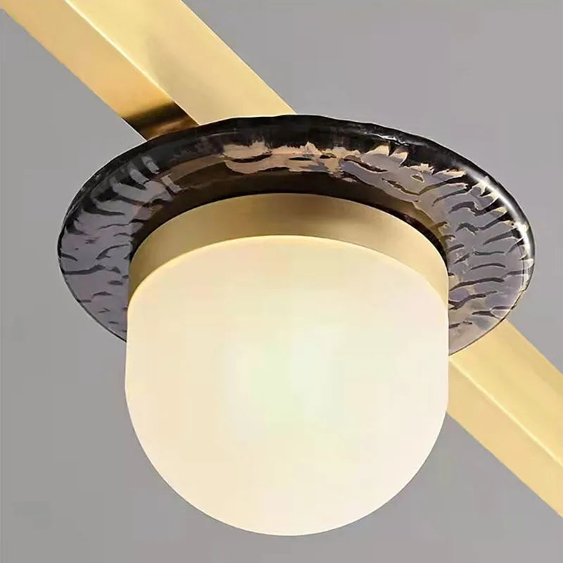 DecorBites™ Gray Glass LED Chandeliers: Modern Art Deco Lighting for Dining Room, Kitchen & Parlor