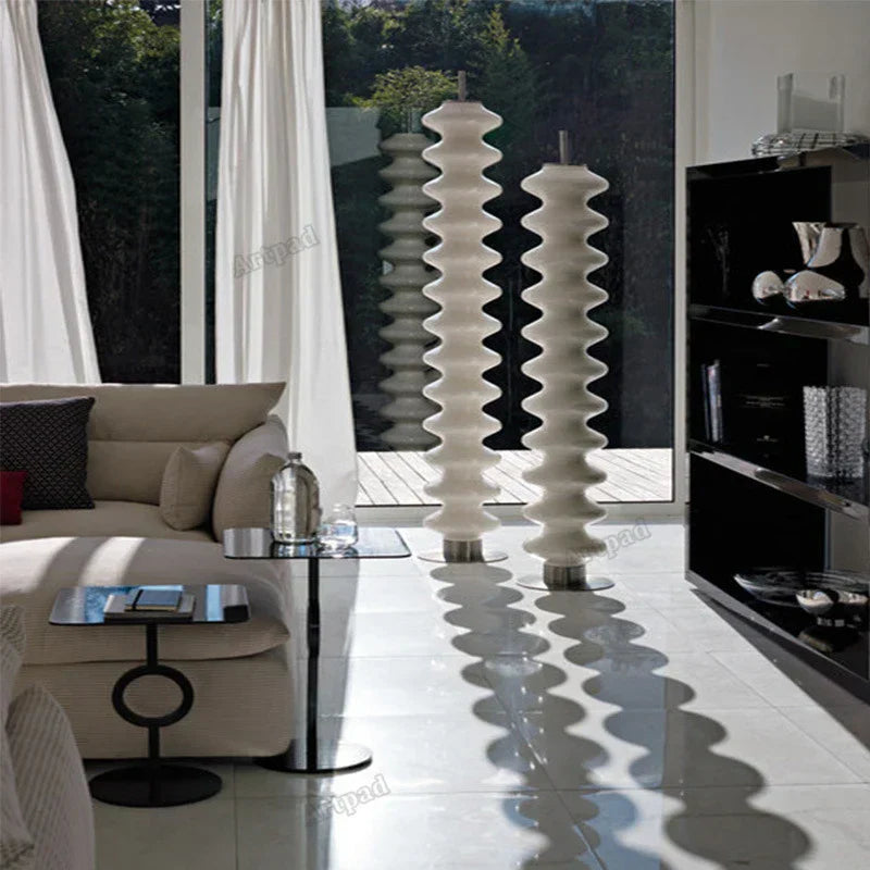 DecorBites™ Gourd Glass Floor Lamp: Nordic Design LED Night Light for Bedroom and Living Room