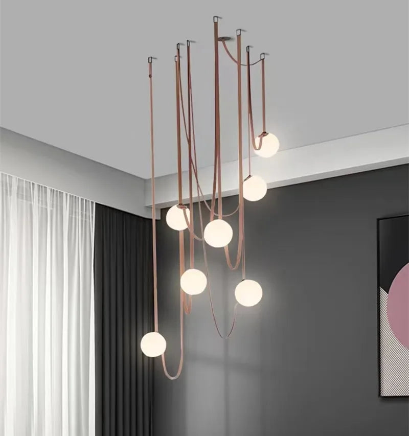 DecorBites™ Glass Ball Pendant Light for Living Room Dining Stair Lighting