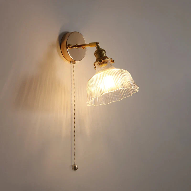 DecorBites™ Glass Rotate Copper LED Wall Sconce - Modern Nordic Bedroom Study Lamp