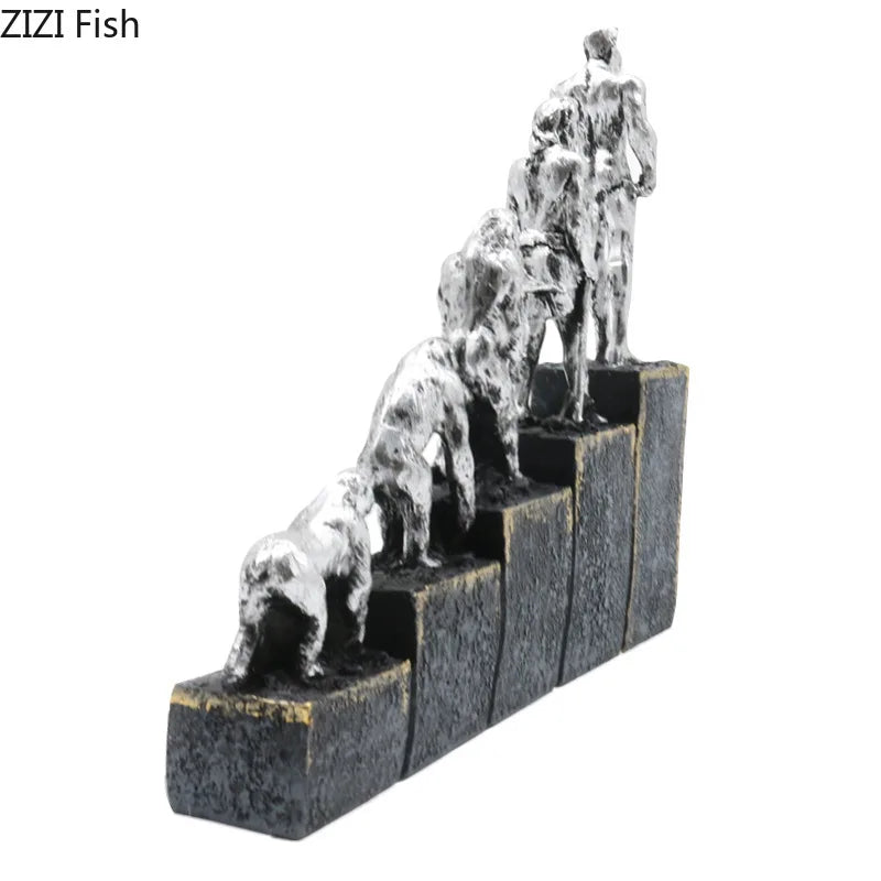 DecorBites™ Ape Man Evolution Sculpture Resin Artwork Decor Ornaments Model Statue