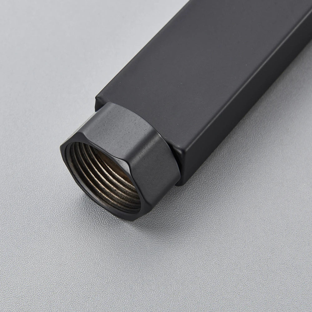 DecorBites™ Black Bathroom Shower Faucet Extension Tube - Round & Square 30/40cm General Interface